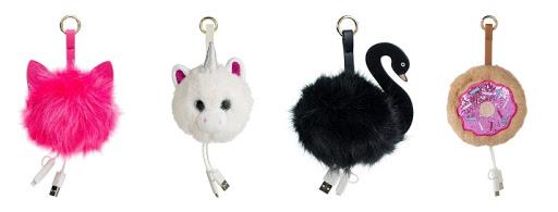 Cute Fuzzy Portable Chargers 