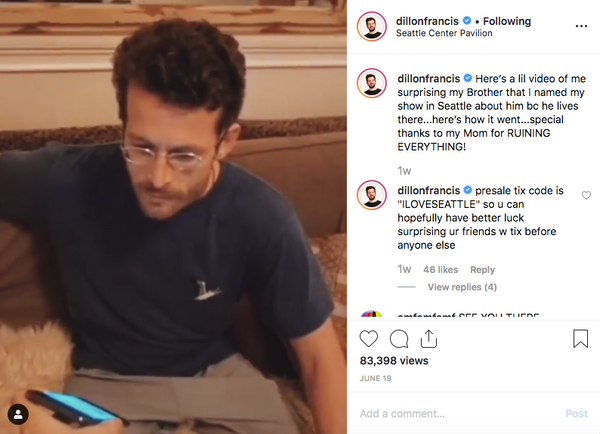 Dillon Francis Loves Seattle Instagram Post