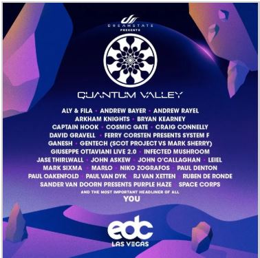 quantum valley lineup by stage EDC 2019