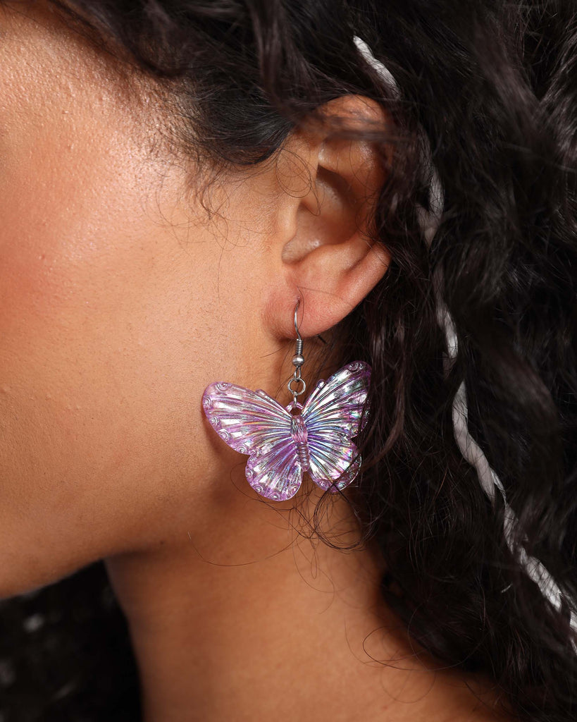 Butterfly Utopia Earrings-Baby Pink-Side