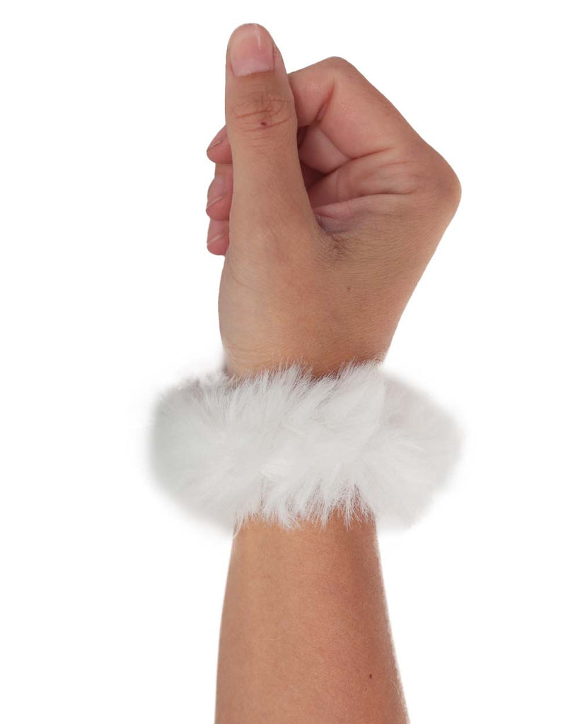 Ultra Furry Scrunchies-White-Side 2