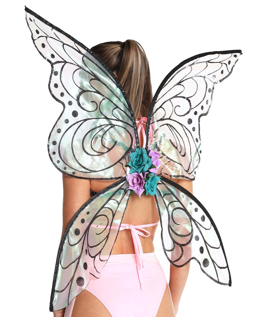 Fractal Fantasy Fairy Wings-Black/Purple-Back