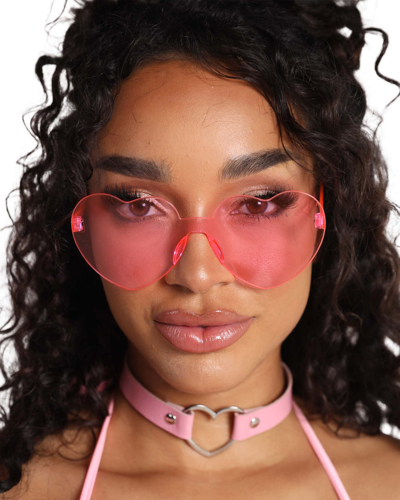 Love Affair Heart Sunnies-Baby Pink-Front