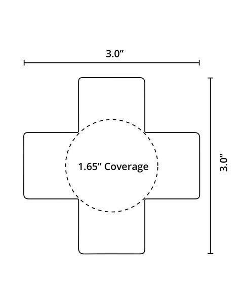 Neva Nude Reflective Cross Pasties-Size Chart