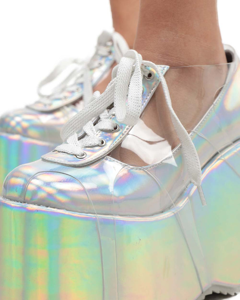 Silver Twilight Holographic Platforms-Silver-Detail