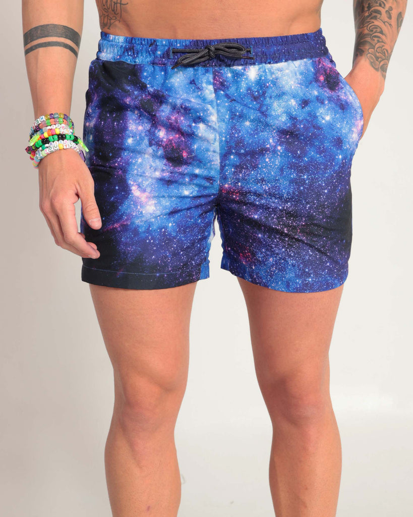 Stardust Shorts-Black/Rainbow-Front--Zach---L