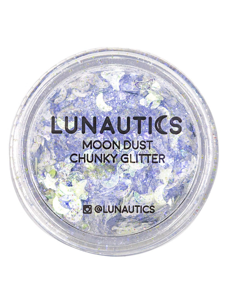 Lunautics Zenon UV Reactive Glitter-Silver/Hologram-UVoff-Top