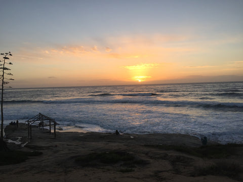 southern san diego california sunset surfer