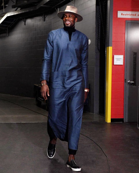 Serge Ibaka in an African influenced outfit