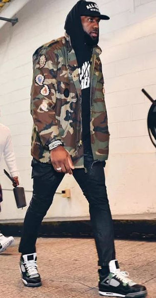 Lebron James in a camo jacket