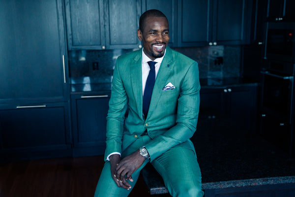 Serge Ibaka in a teal suit