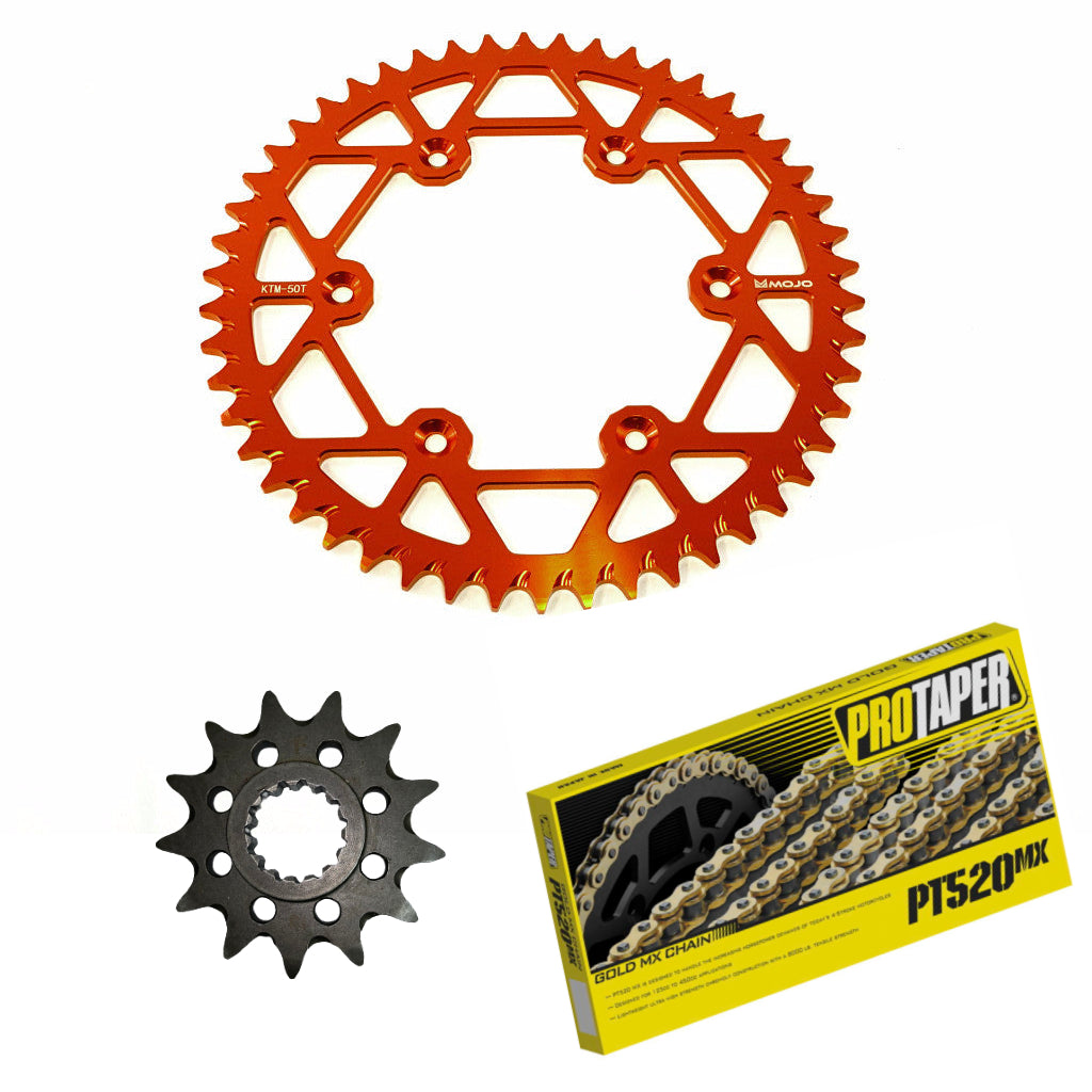 MOJO KTM Chain and Sprocket Kit Orange | MOJO-KTM-CSK-ORG