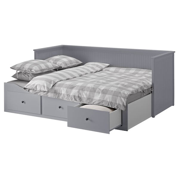 30427831 Hemnes Day Bed Frame With 3 Drawers Grey 80x200 Cm D