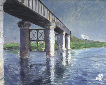 THE SEINE AND THE RAILROAD BRIDGE AT ARGENTEUIL