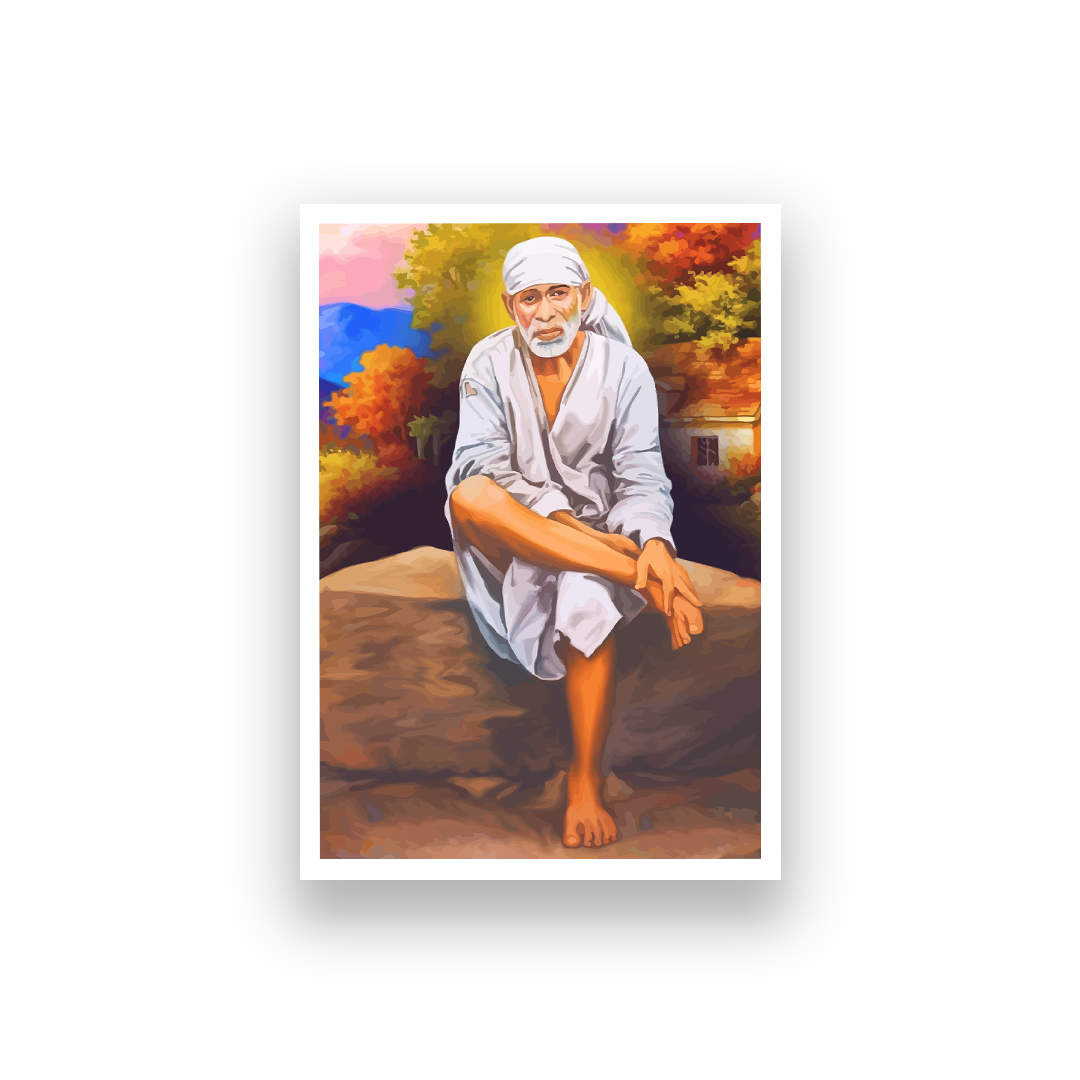 Shirdi Sai Baba Devotional Wall Painting