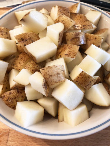 diced potatoes in bowl
