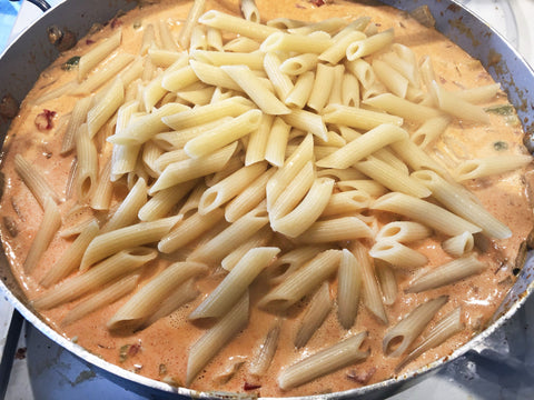 photo of pasta in sauce
