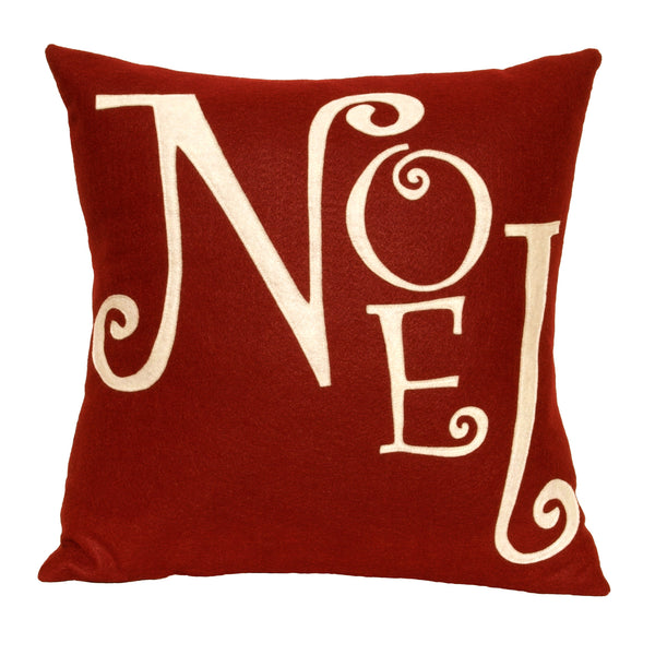 Buon Natale Pillow.Noel Antique White On Ruby Christmas Pillow Cover Studio Arethusa