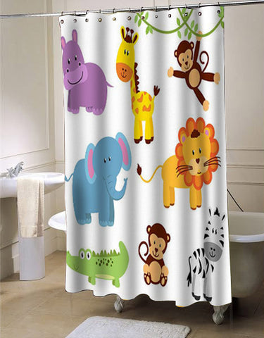 Zoo Animals Clipart Clip Art shower curtain customized design for home decor