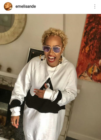 Emeli Sande in Awoken Clothing Ankh Jumper 