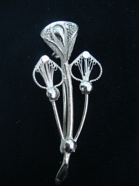 silver saree pin