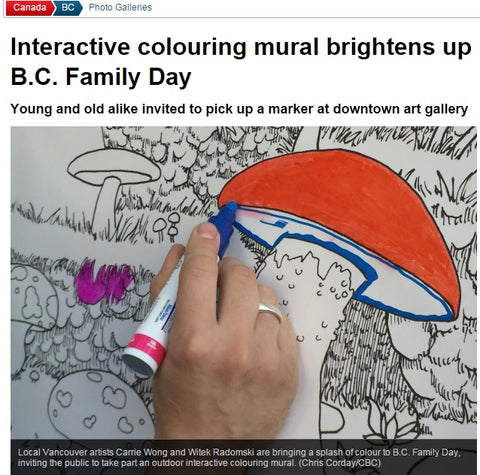 CBC News: Interactive colouring mural brightens up B.C. Family Day