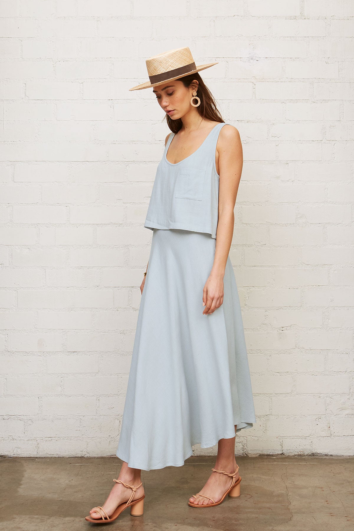 Linen Tamar Skirt - Bluebell