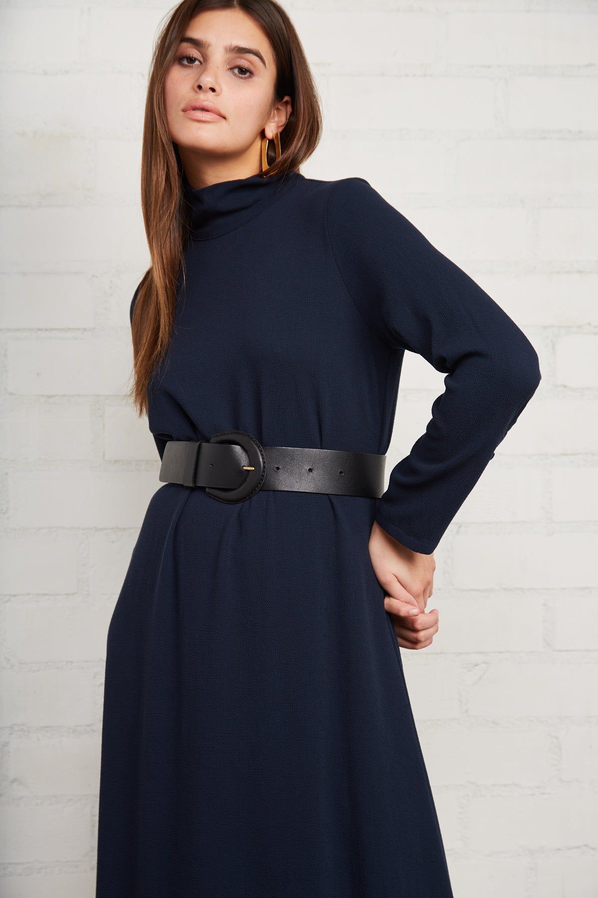 Pucker Rayon Celeste Dress - Midnight