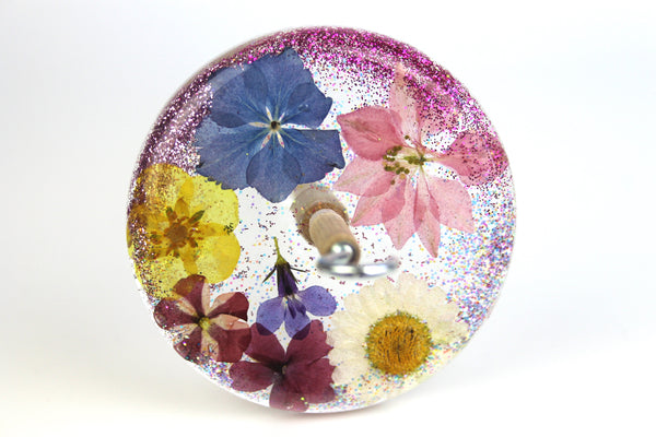 Floral Glitter Drop Spindle #500
