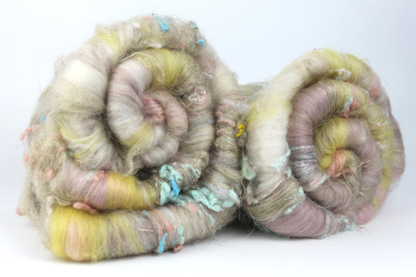 Dried Lavender - Hand Carded Batt For Spinning Or Felting