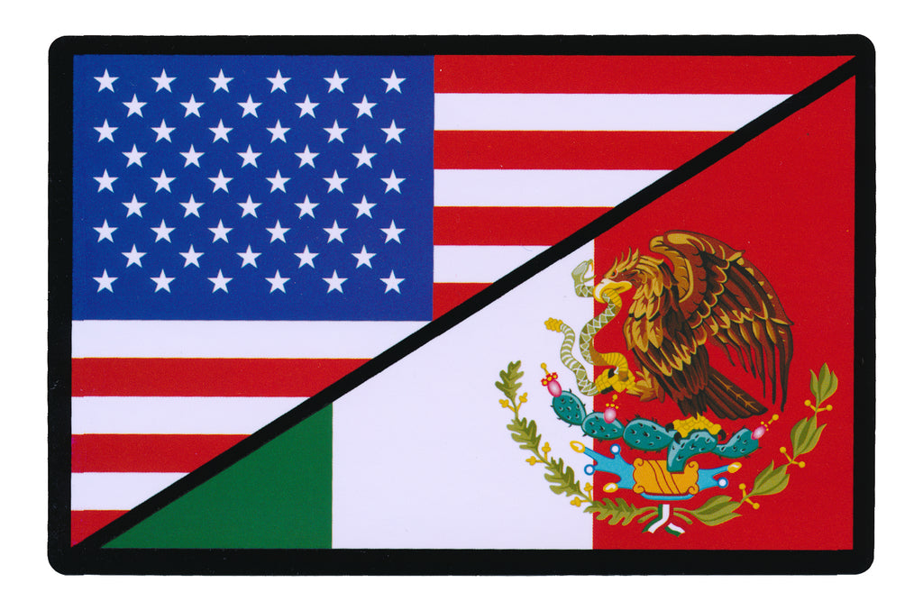 Mexican American Flag Decal Sticker