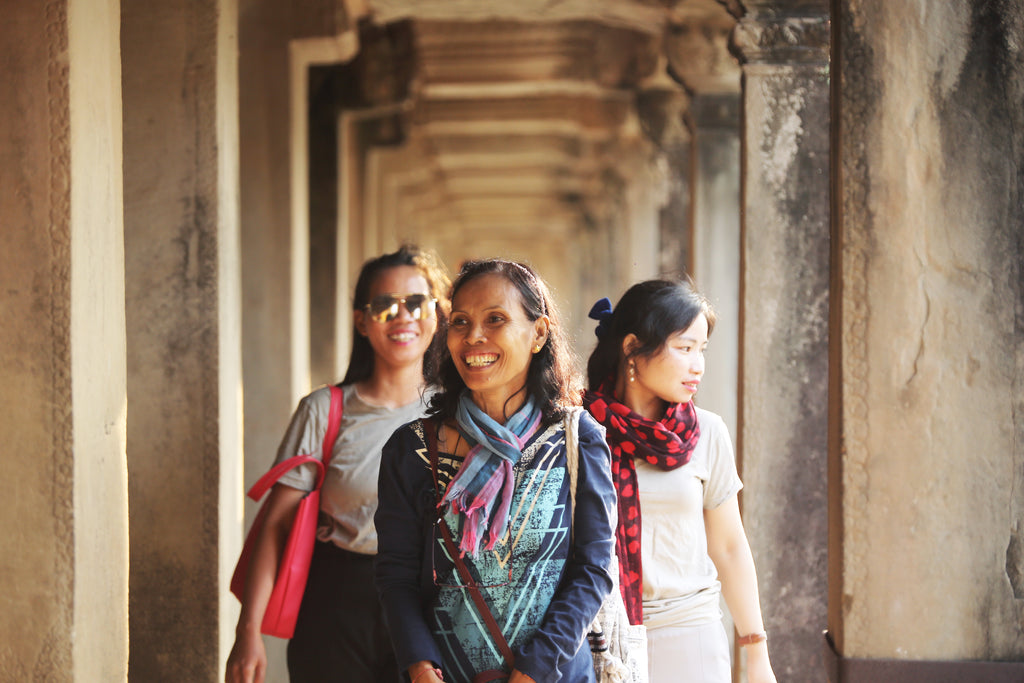 Ravy, one of the tonlé team members - at Angkor Wat in Cambodia
