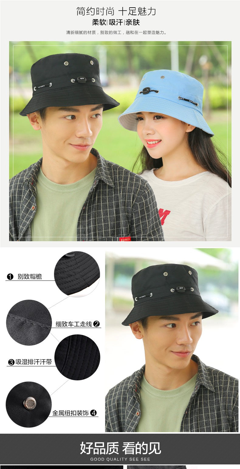 หมวกบักเก็ต  - Unisex Cotton Summer Sunhat Bucket Packable Hats