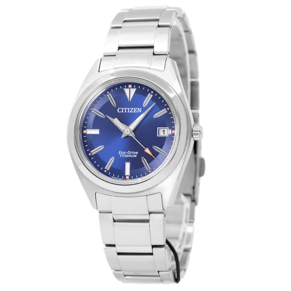 hemel kom tot rust Gelijkmatig Citizen Ladies FE6150-85L Super Titanium Blue Dial Watch