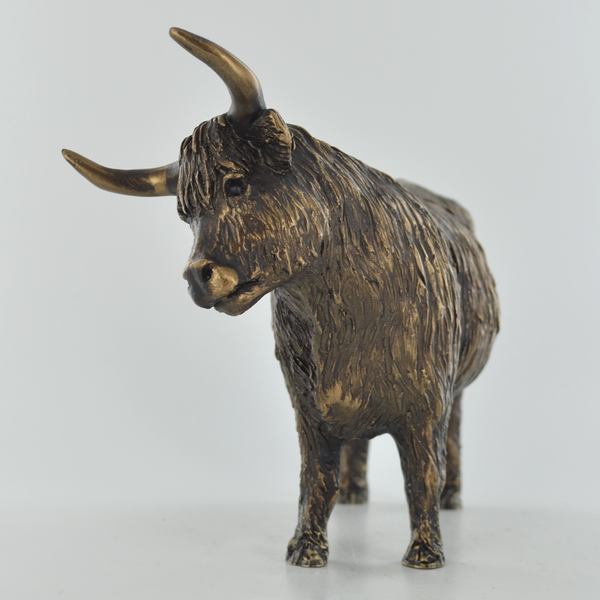 Highland Cow & Calf quality bronze sculpture ornament figurine by Harriet Glen 
