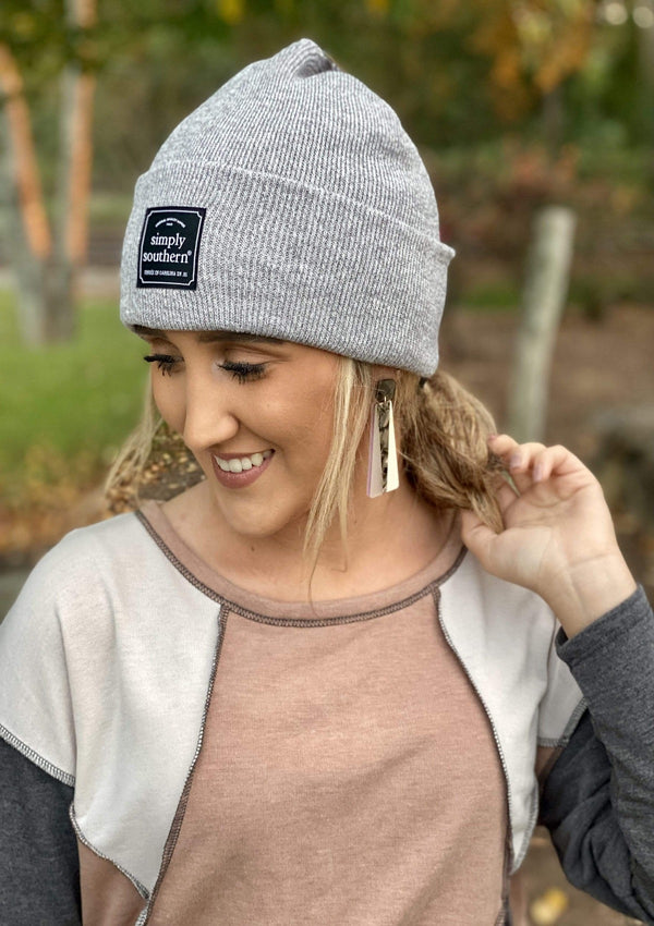 hats LIGHT GREY Simply Southern Beanie