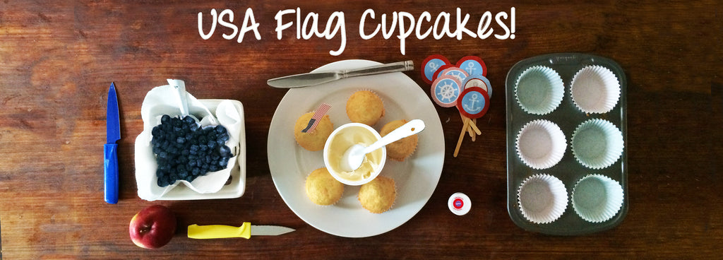 Replace your flag cake with flag cupcakes via the Turtle Fur blog