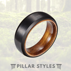 Matte Tungsten Wood Wedding Band