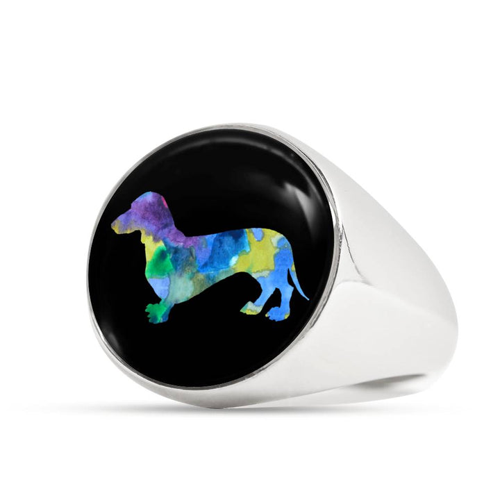 Dachshund Stainless Steel Ring - Pillar Styles