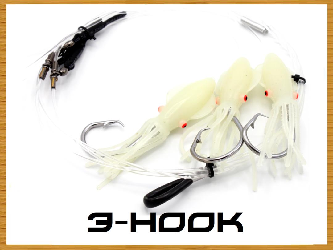 3 x Hooks Details about   Deep Sea / Deep Drop Rig Blueeye Glow Squids Gemfish Harpuka 