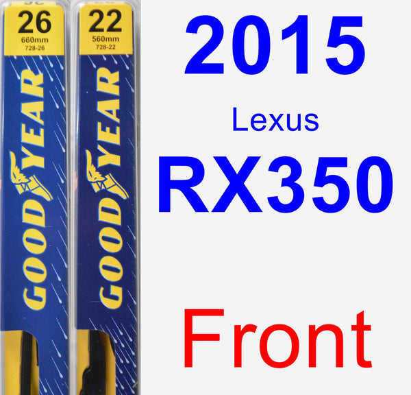 LEXUS Rx 2008-2015 híbrido Wiper Blades conjunto de frente 26" 22"