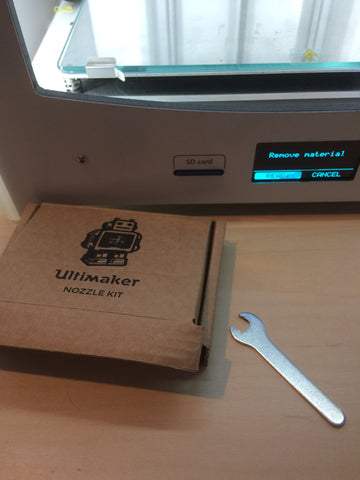 nozzle kit and wrench included with Ultimaker 2+ 3D printer