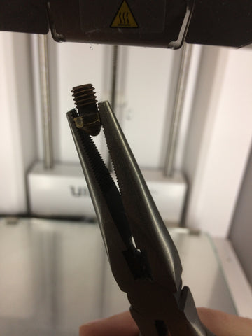 Removed Ultimaker 2+ 3D printer nozzle
