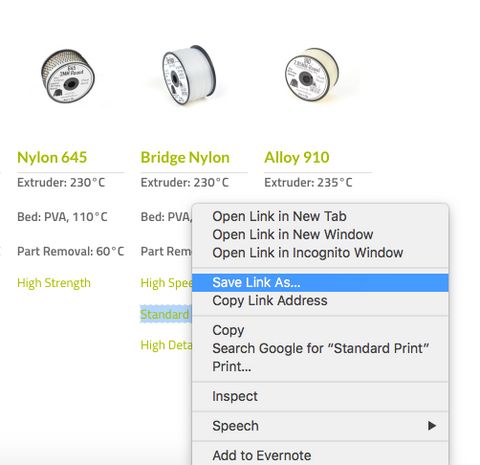 Print profiles for the Lulzbot taz 6 3D printer