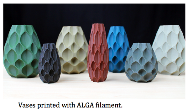 3d printed vase using ALGA filament