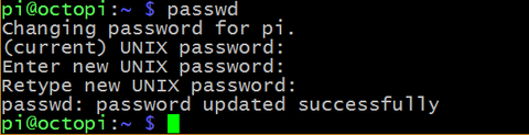 changing password using the passwd command