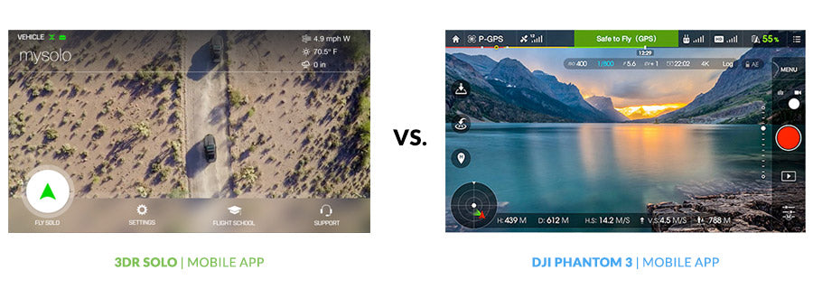 Drone Buyer's Guide - 3DR Solo App vs. DJI Go App Comparison