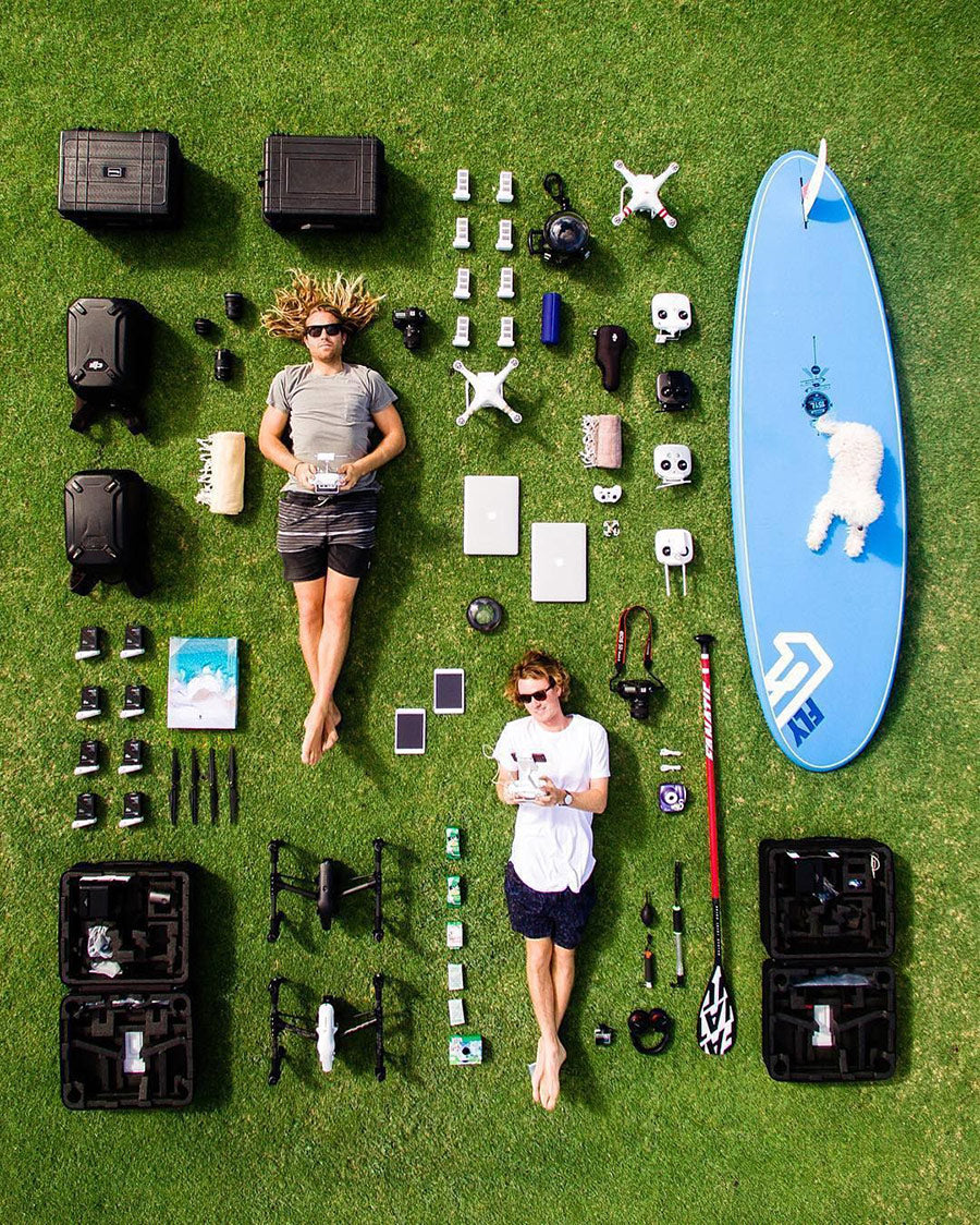 Overhead Drone Photo by Salty Wings - Gear Laid Out | GoWorx