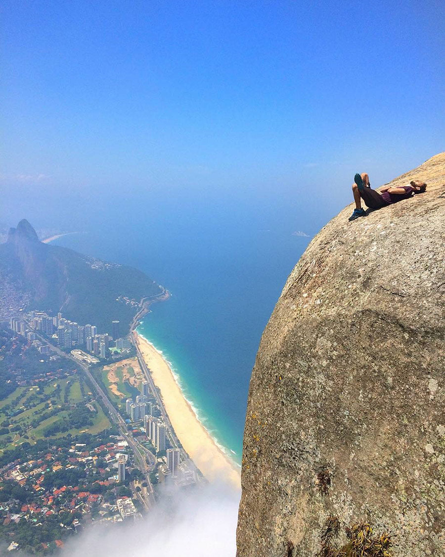 Sitting on Epic Rock in Brazil - Looking over City and Beach!