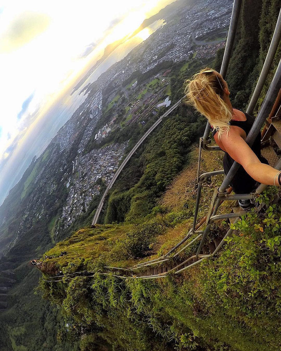 Climbing the Stairway to Heaven Trail in Hawaii with a GoPro camera 